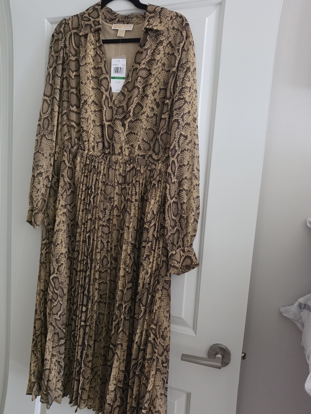 Michael Kors Snakeskin Print Maxi Dress Size L
